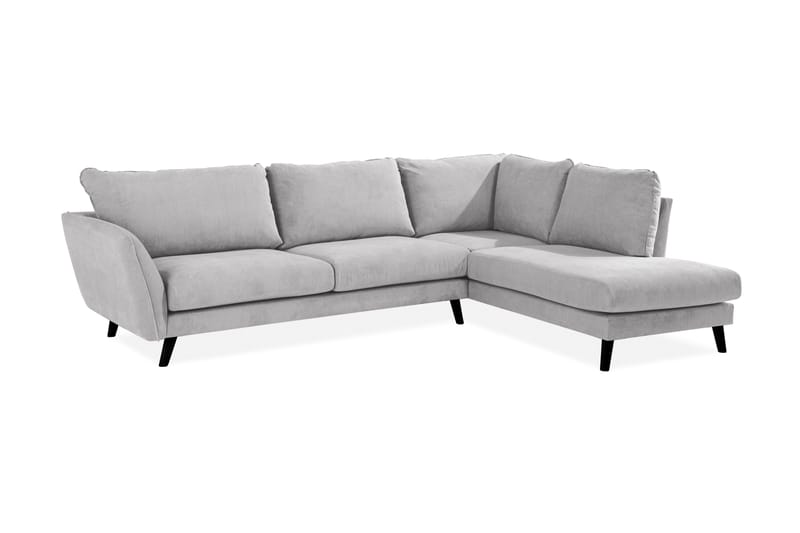 Trend Lyx 4-sits Högervänd L-formad Schäslongsoffa i Tyg - Ljusgrå - Möbler - Soffa - Divansoffor & schäslongsoffa - 4 sits soffa med divan