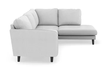 Trend Lyx 4-sits Högervänd L-formad Schäslongsoffa i Tyg - Ljusgrå - Möbler - Soffa - Divansoffor & schäslongsoffa