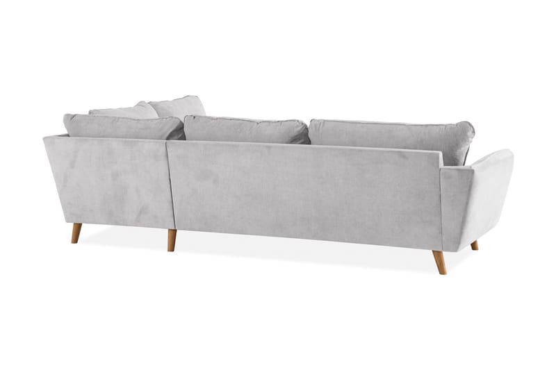 Trend Lyx 4-sits Högervänd L-formad Schäslongsoffa i Tyg - Ljusgrå - Möbler - Soffa - Divansoffor & schäslongsoffa - 4 sits soffa med divan