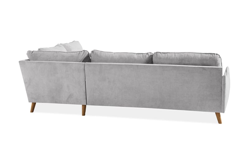 Trend Lyx 4-sits Högervänd L-formad Schäslongsoffa i Tyg - Ljusgrå - Möbler - Soffa - Divansoffor & schäslongsoffa - 4 sits soffa med divan