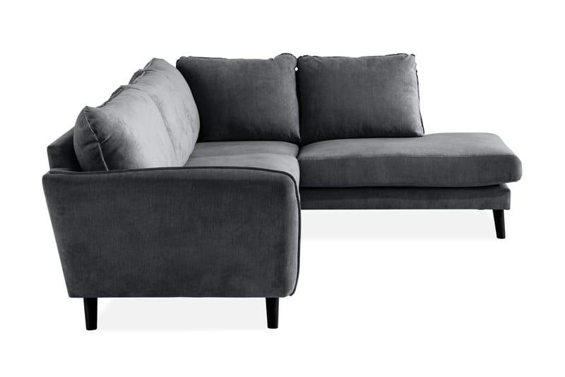 Trend Lyx 4-sits Högervänd L-formad Schäslongsoffa i Tyg - Mörkgrå - Möbler - Soffa - Divansoffor & schäslongsoffa