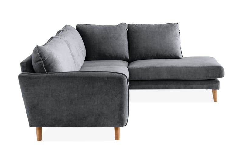 Trend Lyx 4-sits Högervänd L-formad Schäslongsoffa i Tyg - Mörkgrå - Möbler - Soffa - Divansoffor & schäslongsoffa