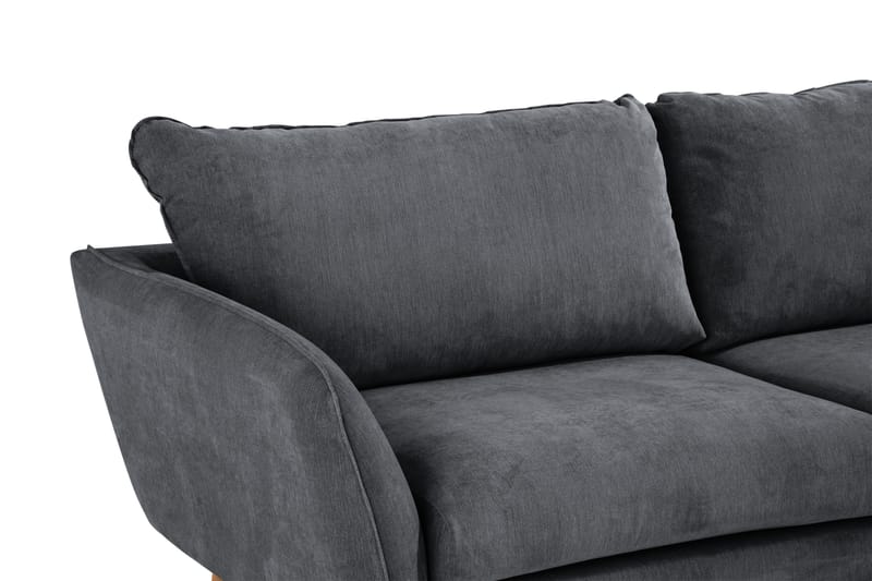 Trend Lyx 4-sits Högervänd L-formad Schäslongsoffa i Tyg - Mörkgrå - Möbler - Soffa - Divansoffor & schäslongsoffa