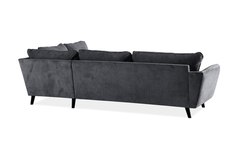 Trend Lyx 4-sits Högervänd L-formad Schäslongsoffa i Tyg - Mörkgrå - Möbler - Soffa - Divansoffor & schäslongsoffa - 4 sits soffa med divan