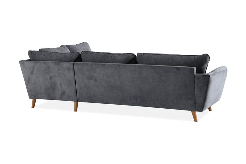 Trend Lyx 4-sits Högervänd L-formad Schäslongsoffa i Tyg - Mörkgrå - Möbler - Soffa - Divansoffor & schäslongsoffa - 4 sits soffa med divan