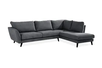 Trend Lyx 4-sits Högervänd L-formad Schäslongsoffa i Tyg - Mörkgrå - Möbler - Soffa - Divansoffor & schäslongsoffa