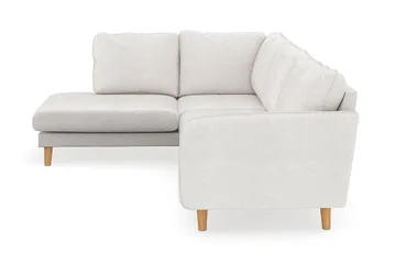 Trend Lyx 4-sits Vänstervänd L-formad Schäslongsoffa i Bouclé - Vit - Möbler - Soffa - Divansoffor & schäslongsoffa
