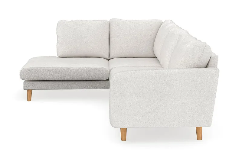 Trend Lyx 4-sits Vänstervänd L-formad Schäslongsoffa i Bouclé - Vit - Möbler - Soffa - Divansoffor & schäslongsoffa - 4 sits soffa med divan