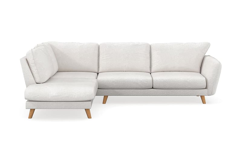 Trend Lyx 4-sits Vänstervänd L-formad Schäslongsoffa i Bouclé - Vit - Möbler - Soffa - Divansoffor & schäslongsoffa