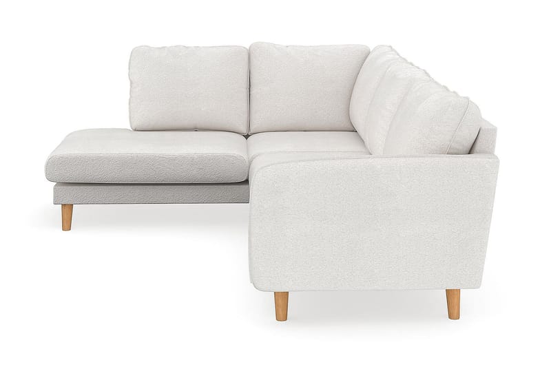 Trend Lyx 4-sits Vänstervänd L-formad Schäslongsoffa i Bouclé - Vit - Möbler - Soffa - Divansoffor & schäslongsoffa