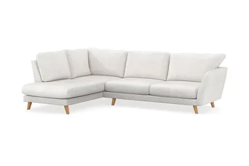 Trend Lyx 4-sits Vänstervänd L-formad Schäslongsoffa i Bouclé - Vit - Möbler - Soffa - Divansoffor & schäslongsoffa