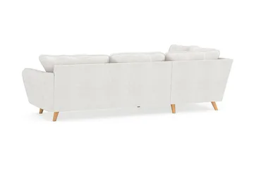 Trend Lyx 4-sits Vänstervänd L-formad Schäslongsoffa i Bouclé - Vit - Möbler - Soffa - Divansoffor & schäslongsoffa