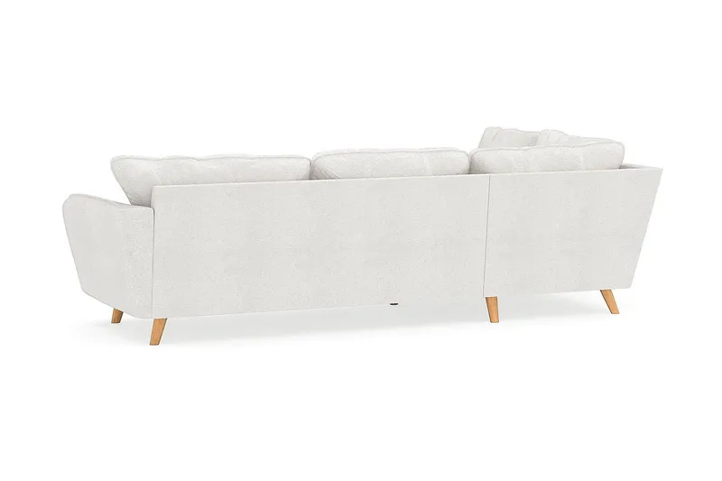 Trend Lyx 4-sits Vänstervänd L-formad Schäslongsoffa i Bouclé - Vit - Möbler - Soffa - Divansoffor & schäslongsoffa - 4 sits soffa med divan