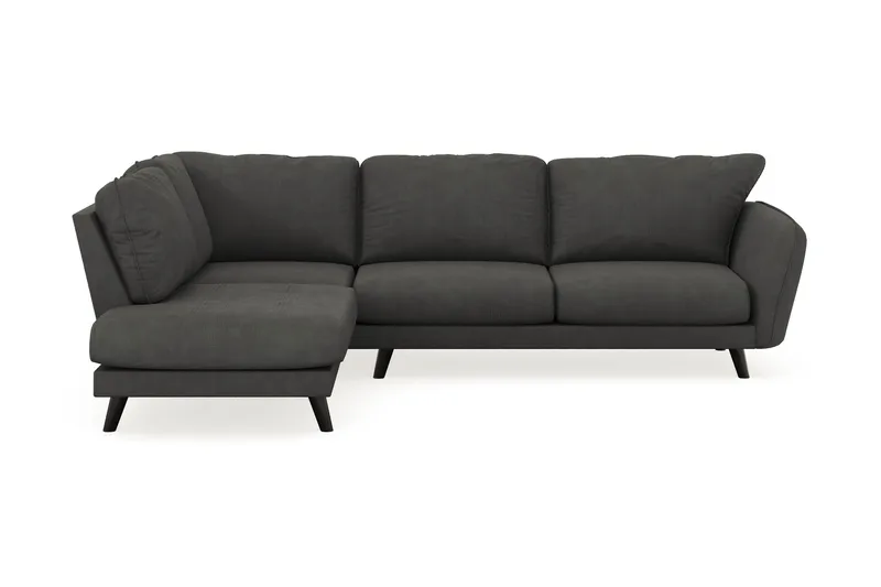 Trend Lyx 4-sits Vänstervänd L-formad Schäslongsoffa i Manchester, Mörkgrå