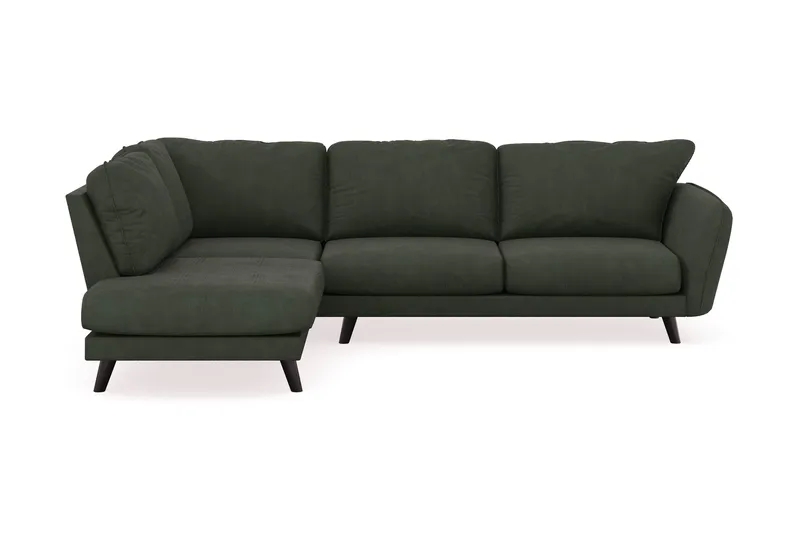 Trend Lyx 4-sits Vänstervänd L-formad Schäslongsoffa i Manchester, Mörkgrön