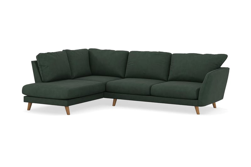 Trend Lyx 4-sits Vänstervänd L-formad Schäslongsoffa i Manchester - Mörkgrön - Möbler - Soffa - Divansoffor & schäslongsoffa