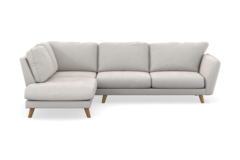 Trend Lyx 4-sits Vänstervänd L-formad Schäslongsoffa i Sammet - Krämvit - Möbler - Soffa - Divansoffor & schäslongsoffa