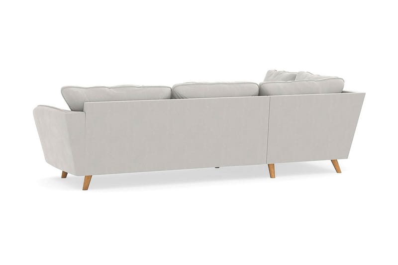 Trend Lyx 4-sits Vänstervänd L-formad Schäslongsoffa i Sammet - Krämvit - Möbler - Soffa - Divansoffor & schäslongsoffa