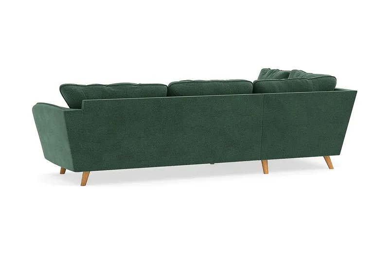 Trend Lyx 4-sits Vänstervänd L-formad Schäslongsoffa i Sammet - Mörkgrön - Möbler - Soffa - Divansoffor & schäslongsoffa - 4 sits soffa med divan