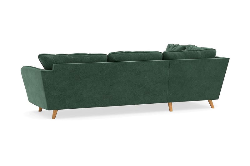 Trend Lyx 4-sits Vänstervänd L-formad Schäslongsoffa i Sammet - Mörkgrön - Möbler - Soffa - Divansoffor & schäslongsoffa - 4 sits soffa med divan