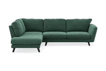 Trend Lyx 4-sits Vänstervänd L-formad Schäslongsoffa i Sammet - Mörkgrön - Möbler - Soffa - Divansoffor & schäslongsoffa
