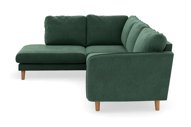Trend Lyx 4-sits Vänstervänd L-formad Schäslongsoffa i Sammet - Mörkgrön - Möbler - Soffa - Divansoffor & schäslongsoffa - 4 sits soffa med divan