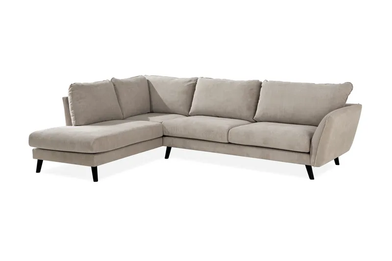 Trend Lyx 4-sits Vänstervänd L-formad Schäslongsoffa i Tyg - Beige - Möbler - Soffa - Divansoffor & schäslongsoffa - 4 sits soffa med divan