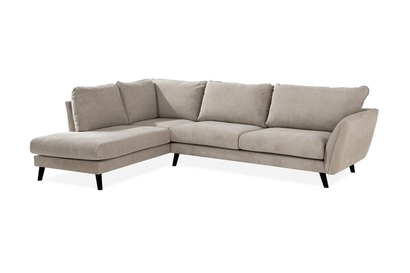 Trend Lyx 4-sits Vänstervänd L-formad Schäslongsoffa i Tyg - Beige - Möbler - Soffa - Divansoffor & schäslongsoffa - 4 sits soffa med divan