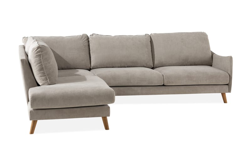 Trend Lyx 4-sits Vänstervänd L-formad Schäslongsoffa i Tyg - Beige - Möbler - Soffa - Divansoffor & schäslongsoffa