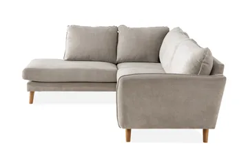 Trend Lyx 4-sits Vänstervänd L-formad Schäslongsoffa i Tyg - Beige - Möbler - Soffa - Divansoffor & schäslongsoffa