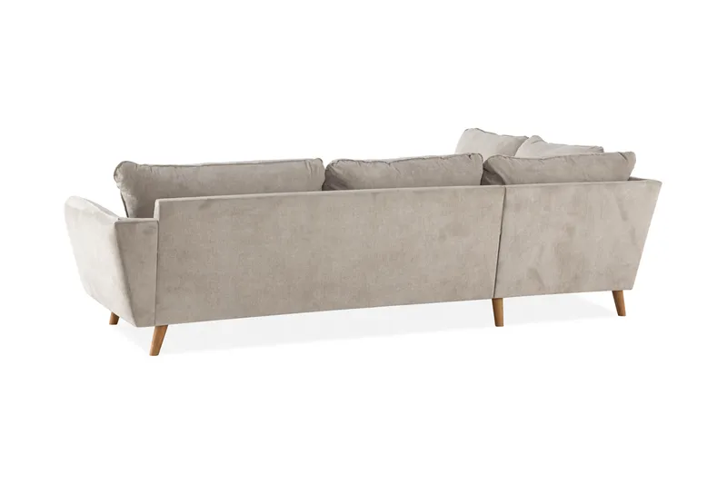 Trend Lyx 4-sits Vänstervänd L-formad Schäslongsoffa i Tyg - Beige - Möbler - Soffa - Divansoffor & schäslongsoffa - 4 sits soffa med divan