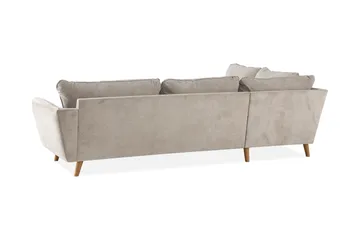 Trend Lyx 4-sits Vänstervänd L-formad Schäslongsoffa i Tyg - Beige - Möbler - Soffa - Divansoffor & schäslongsoffa