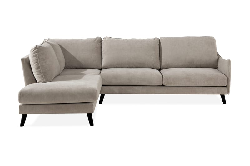 Trend Lyx 4-sits Vänstervänd L-formad Schäslongsoffa i Tyg, Beige