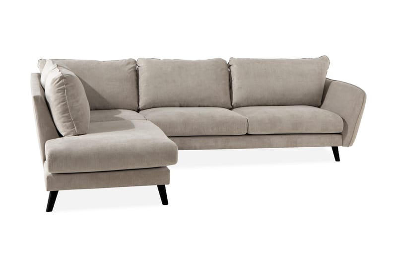 Trend Lyx 4-sits Vänstervänd L-formad Schäslongsoffa i Tyg - Beige - Möbler - Soffa - Divansoffor & schäslongsoffa - 4 sits soffa med divan