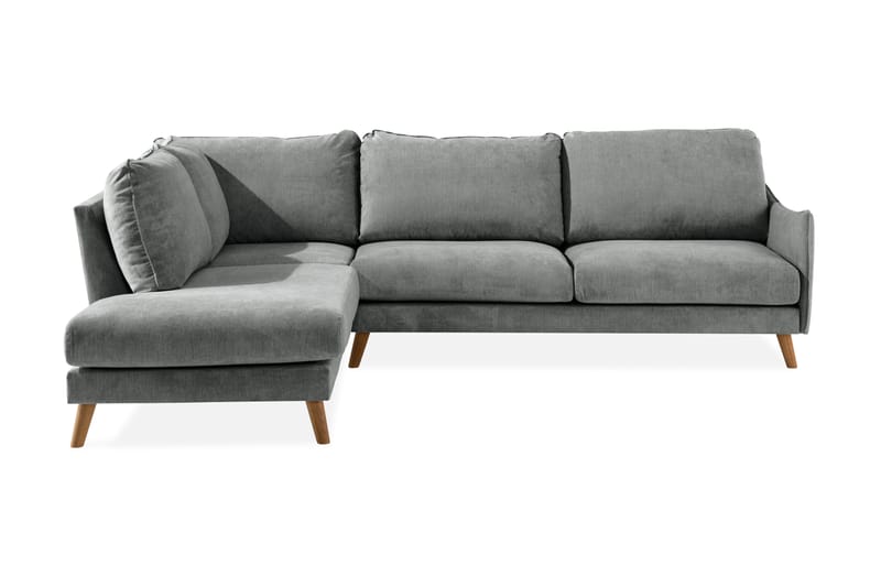 Trend Lyx 4-sits Vänstervänd L-formad Schäslongsoffa i Tyg - Grå - Möbler - Soffa - Divansoffor & schäslongsoffa