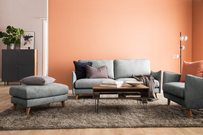 Trend Lyx 4-sits Vänstervänd L-formad Schäslongsoffa i Tyg - Grå - Möbler - Soffa - Divansoffor & schäslongsoffa