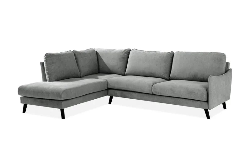 Trend Lyx 4-sits Vänstervänd L-formad Schäslongsoffa i Tyg - Grå - Möbler - Soffa - Divansoffor & schäslongsoffa - 4 sits soffa med divan