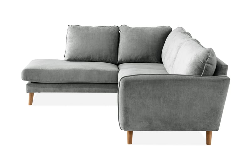 Trend Lyx 4-sits Vänstervänd L-formad Schäslongsoffa i Tyg - Grå - Möbler - Soffa - Divansoffor & schäslongsoffa - 4 sits soffa med divan