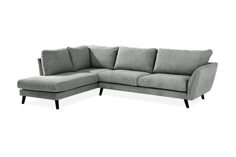 Trend Lyx 4-sits Vänstervänd L-formad Schäslongsoffa i Tyg - Grå - Möbler - Soffa - Divansoffor & schäslongsoffa - 4 sits soffa med divan