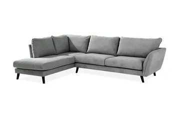 Trend Lyx 4-sits Vänstervänd L-formad Schäslongsoffa i Tyg - Grå - Möbler - Soffa - Divansoffor & schäslongsoffa