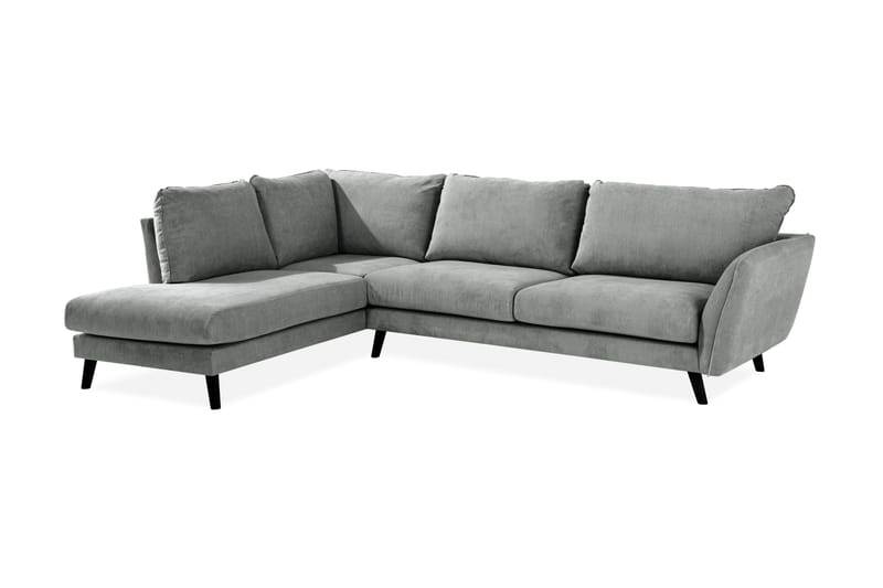 Trend Lyx 4-sits Vänstervänd L-formad Schäslongsoffa i Tyg - Grå - Möbler - Soffa - Divansoffor & schäslongsoffa - 4 sits soffa med divan