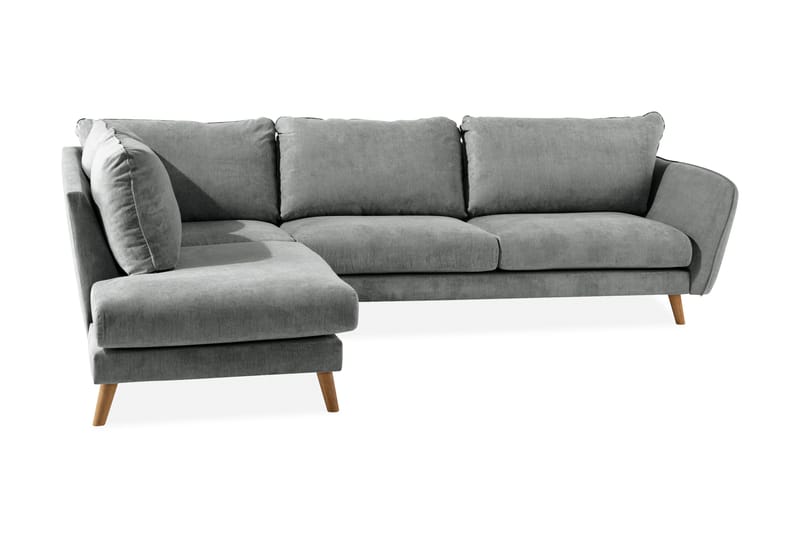 Trend Lyx 4-sits Vänstervänd L-formad Schäslongsoffa i Tyg - Grå - Möbler - Soffa - Divansoffor & schäslongsoffa - 4 sits soffa med divan