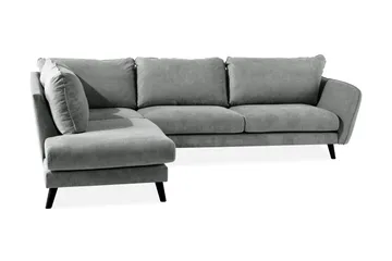 Trend Lyx 4-sits Vänstervänd L-formad Schäslongsoffa i Tyg - Grå - Möbler - Soffa - Divansoffor & schäslongsoffa
