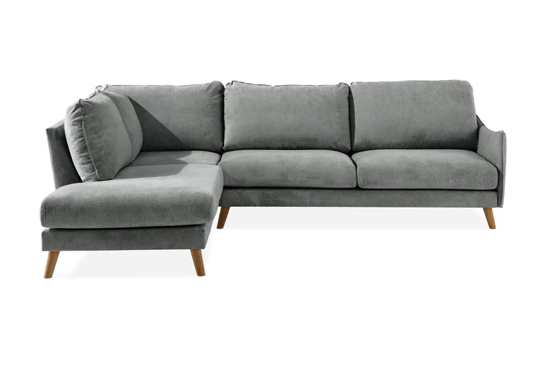 Trend Lyx 4-sits Vänstervänd L-formad Schäslongsoffa i Tyg - Grå - Möbler - Soffa - Divansoffor & schäslongsoffa - 4 sits soffa med divan