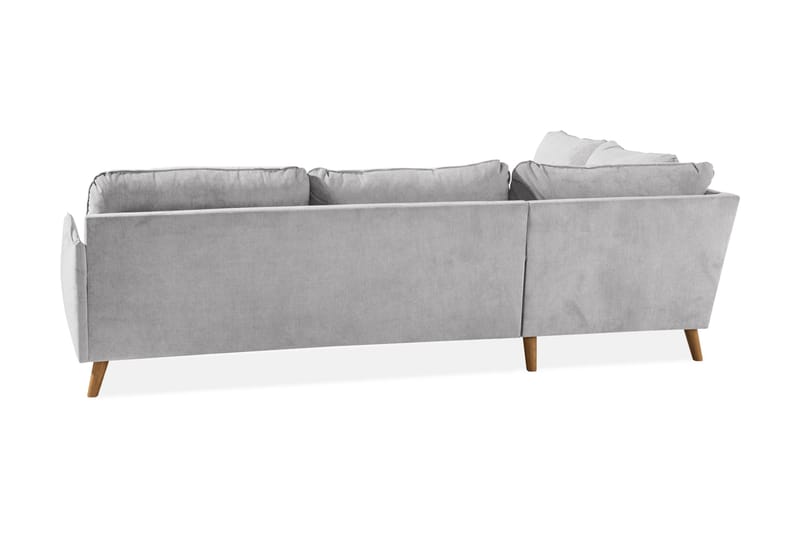 Trend Lyx 4-sits Vänstervänd L-formad Schäslongsoffa i Tyg - Ljusgrå - Möbler - Soffa - Divansoffor & schäslongsoffa
