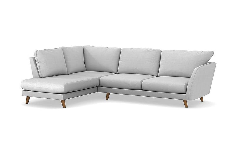 Trend Lyx 4-sits Vänstervänd L-formad Schäslongsoffa i Tyg - Ljusgrå - Möbler - Soffa - Divansoffor & schäslongsoffa - 4 sits soffa med divan