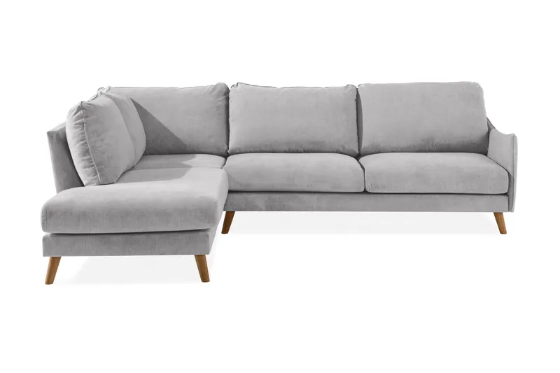 Trend Lyx 4-sits Vänstervänd L-formad Schäslongsoffa i Tyg - Ljusgrå - Möbler - Soffa - Divansoffor & schäslongsoffa - 4 sits soffa med divan