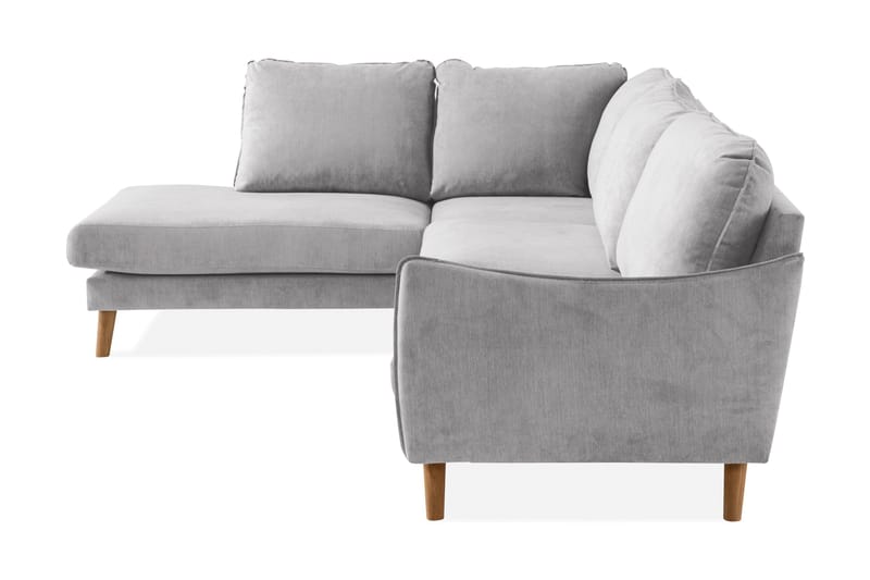 Trend Lyx 4-sits Vänstervänd L-formad Schäslongsoffa i Tyg - Ljusgrå - Möbler - Soffa - Divansoffor & schäslongsoffa - 4 sits soffa med divan
