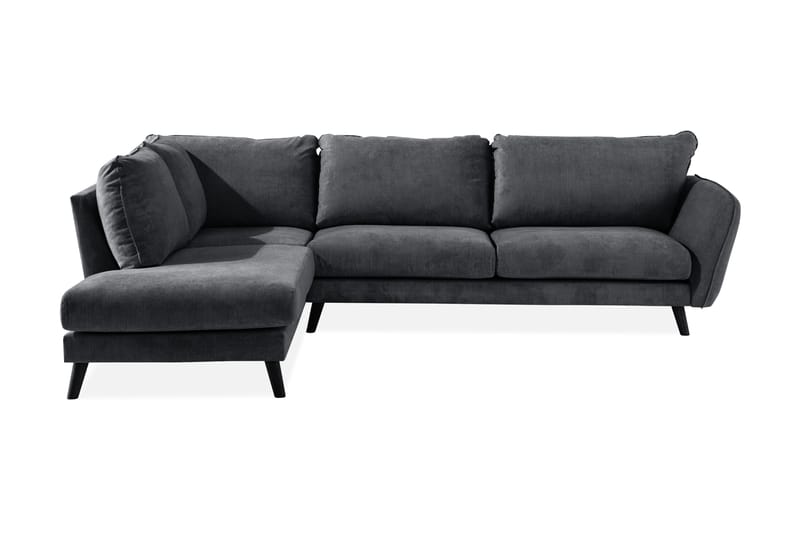 Trend Lyx 4-sits Vänstervänd L-formad Schäslongsoffa i Tyg - Mörkgrå - Möbler - Soffa - Divansoffor & schäslongsoffa