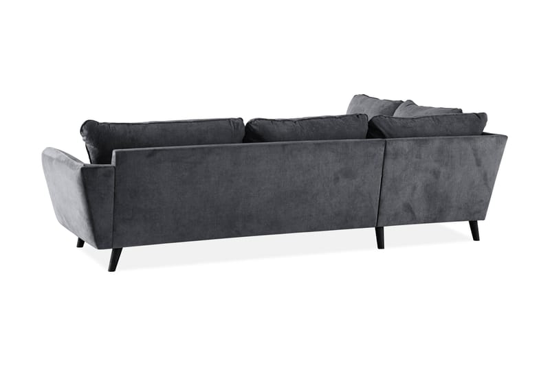 Trend Lyx 4-sits Vänstervänd L-formad Schäslongsoffa i Tyg - Mörkgrå - Möbler - Soffa - Divansoffor & schäslongsoffa